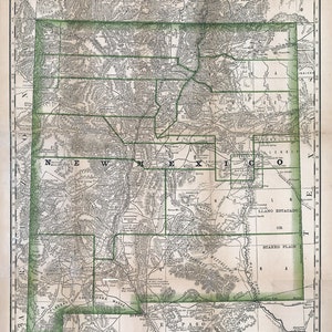 1879 Karte von New Mexico mit den einzelnen Bundesländern