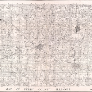 1908 Farm Line Karte von Perry County, Illinois