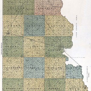 Kaart uit 1899 van het kanton Lincoln County South Dakota