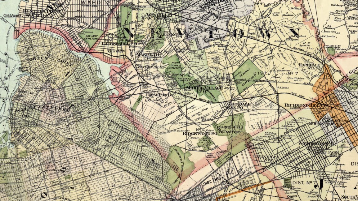 1886 Map of Kings and Queens County New York Etsy