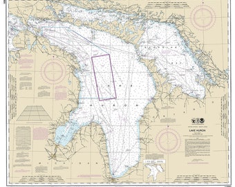 Mapa náutico del lago Huron y la bahía Georgian de 2016