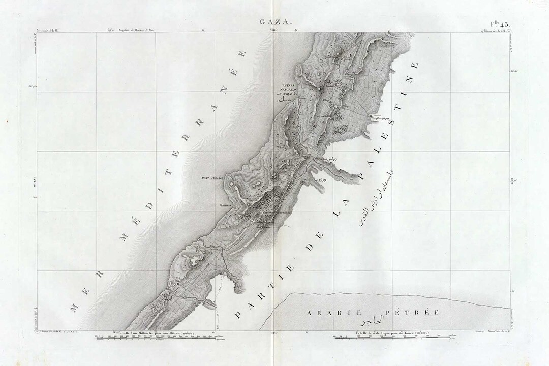 1826 Map of Gaza Palestine and Israel - Etsy