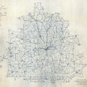 1930-Karte von Lincoln County, Tennessee