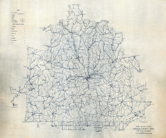 Map Of Lincoln County Tennessee 1930 Map Of Lincoln County Tennessee | Etsy Canada