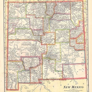 1911 年のニューメキシコ州の地図