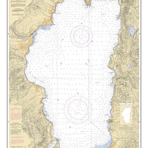 2004 Carte du lac Tahoe en Californie, Nevada