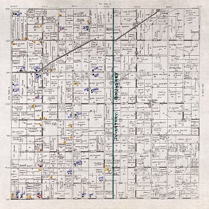 Plan de la ville de Brussels Door, comté du Wisconsin, des années 1890