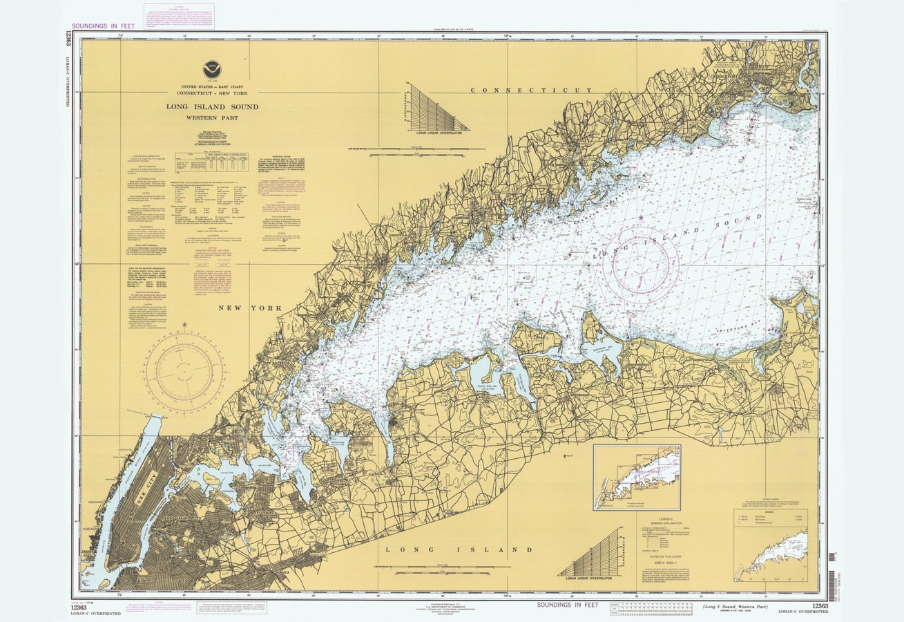 1996 Nautical Map of Long Island Sound Western Part New York | Etsy