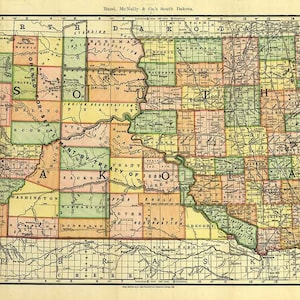 1892 Map of South Dakota
