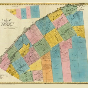 1829 Map of St  Lawrence County New York