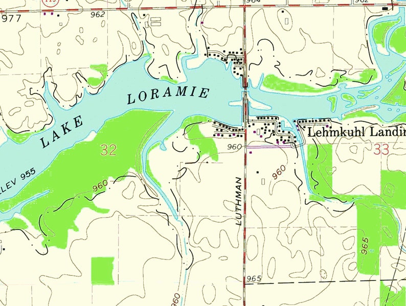 1961 Map of Lake Loramie Ohio Fort Loramie Etsy