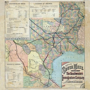 Mapa de 1881 do Sudoeste