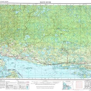 Topo Karte von Blind River Lake Huron Lake 1961