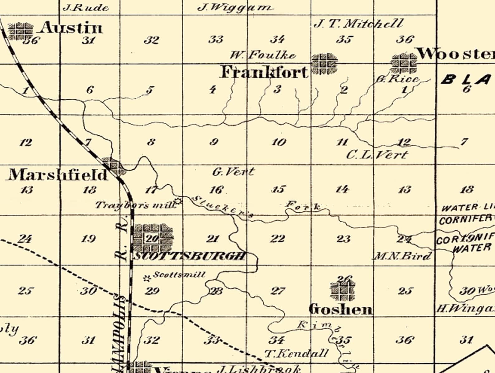 1874 Map of Scott County Indiana Etsy