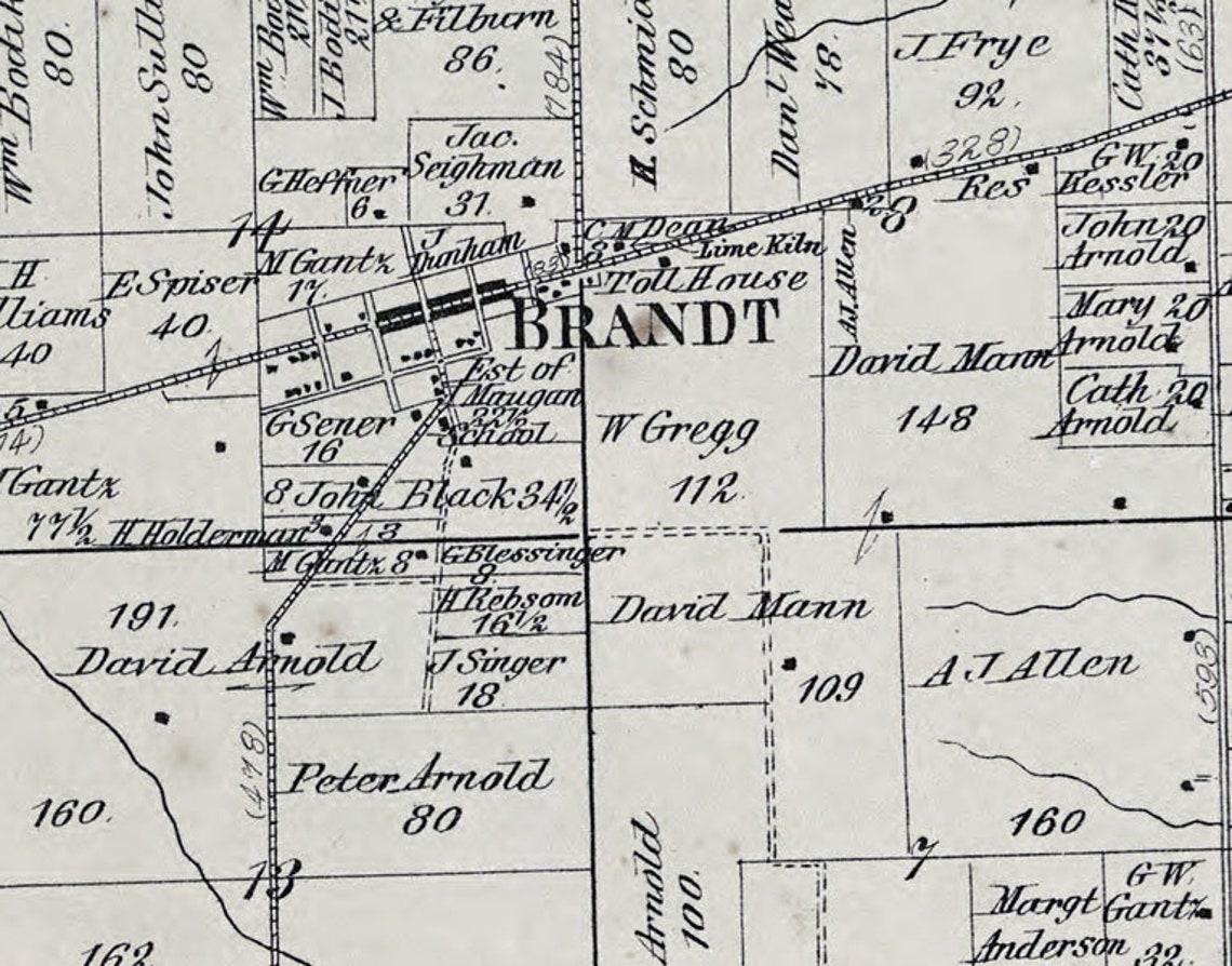 1871 Map of Bethel Township Miami County Ohio Etsy