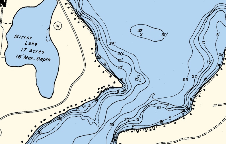 1975 Map of Crescent Lake Oneida County Wisconsin Etsy