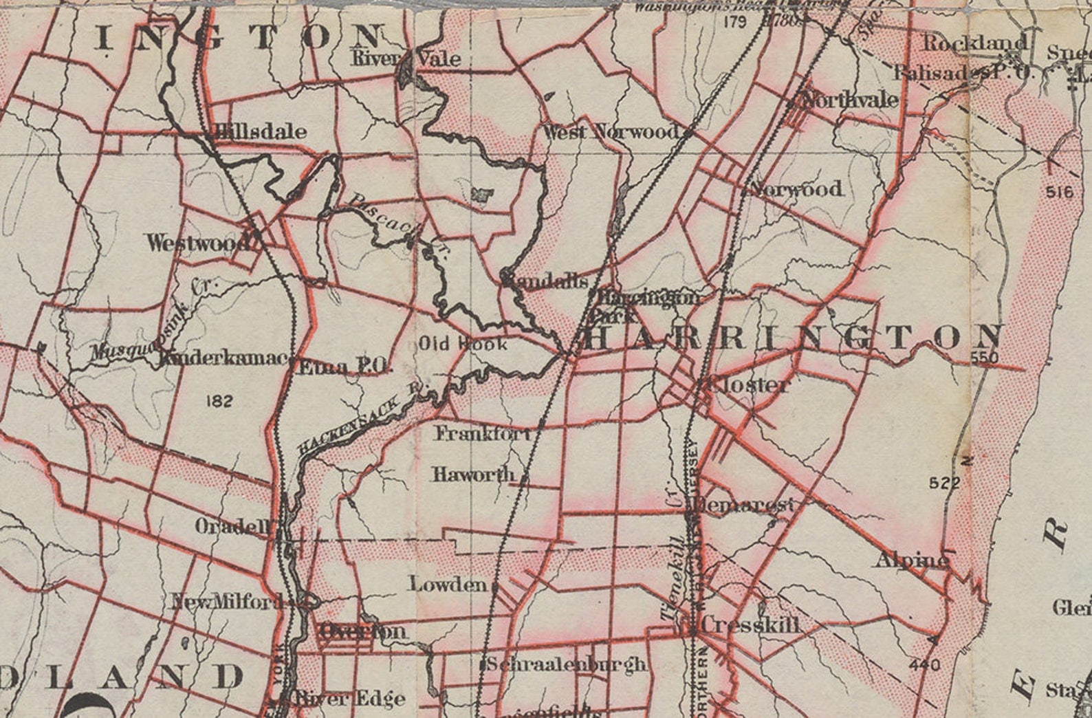 1894 Map of Bergen County New Jersey | Etsy