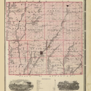 1875 Map of Taylor County Iowa