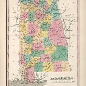 1827 Karte von Alabama