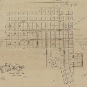 1961 Map of Centralia Borough Columbia County Pennsylvania