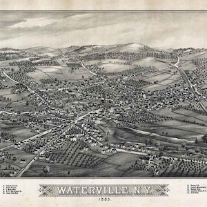 1885 Panorama-Karte von Waterville New York