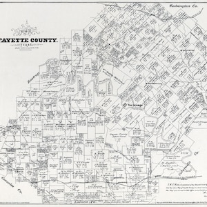 1879 Farm Line Map du comté de Fayette au Texas