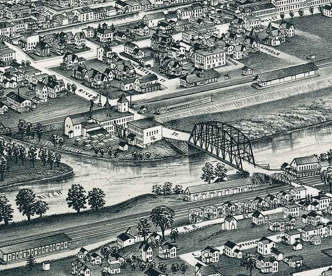 1891 Panoramic Map of Fort Plain New York Nelliston New York Etsy