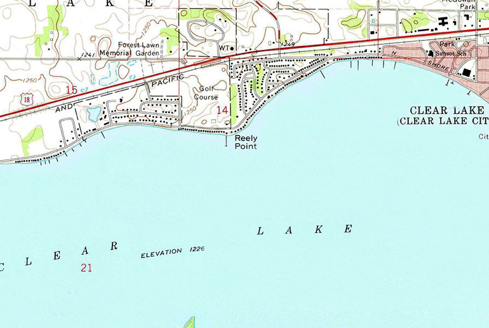 1972 Map of Clear Lake Iowa | Etsy