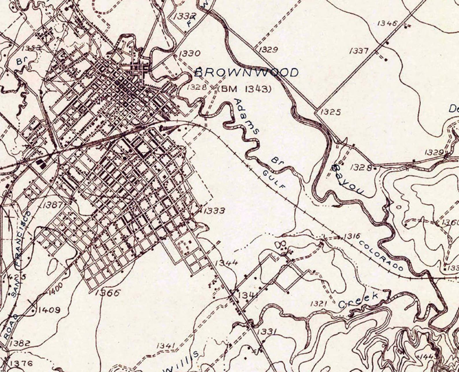 1925 Topo Map of Brownwood Texas - Il 1588xN.2538548930 2utw