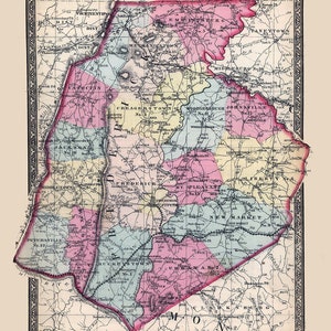 1866 Map of Frederick County Maryland