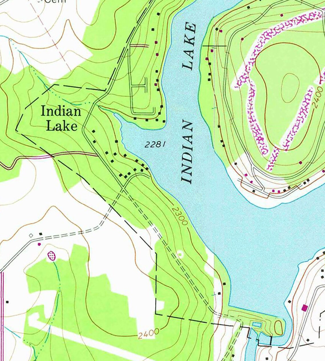 1971 Map of Indian Lake Somerset County Pennsylvania Etsy