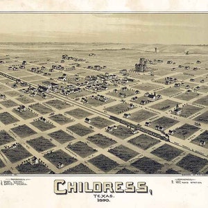 1890 Panorama-Karte von Childress Texas