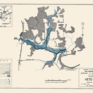 1958-Karte von Veto Lake Washington County Ohio