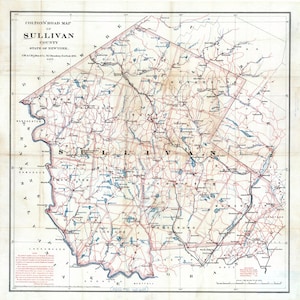 1891, carte du comté de Sullivan, New York