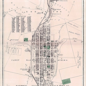 1875 Town Map of St Clair Schuylkill County Pennsylvania