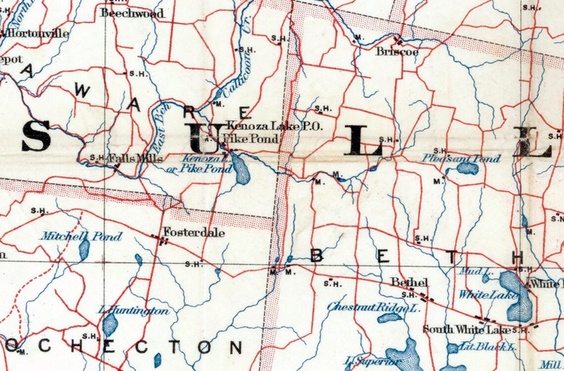 1891 Map of Sullivan County New York Etsy