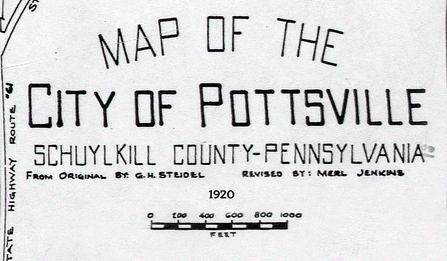 1920 Map of Pottsville Schuylkill County Pennsylvania Etsy