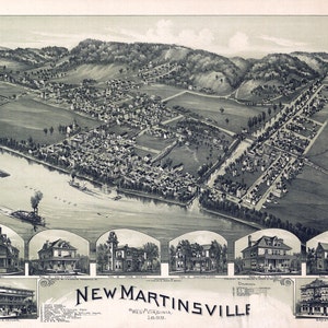 1899 Panorama-Karte von New Martinsville, West Virginia