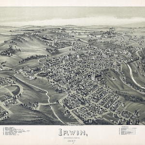 1897 Panoramakarte von Irwin Pennsylvania