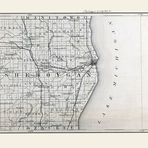 1880 Map of Sheboygan County Wisconsin