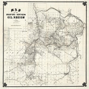 1878 Karte der Bradford oder nördlichen Ölregion von Pennsylvania