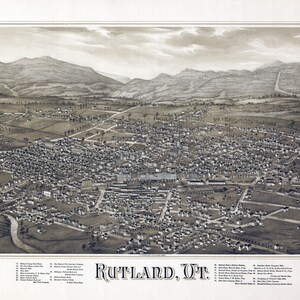1885 Panoramakarte von Rutland, Vermont