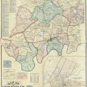 1878 Katasterkarte von Sumner County, Tennessee, Gallatin