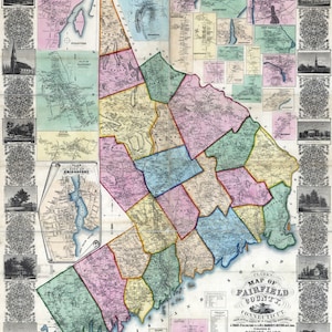 1856 Map of Fairfield County Connecticut Genealogy