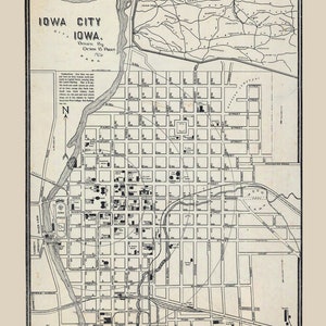 Mapa de 1906 da cidade de Iowa, Iowa