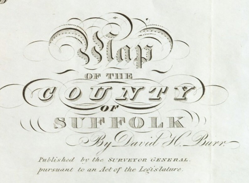 1841 Map of Suffolk County New York Etsy