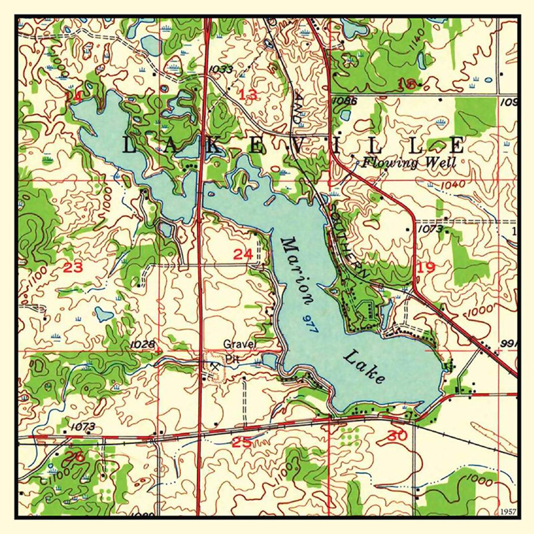 1957 Map of Marion Lake Minnesota Etsy