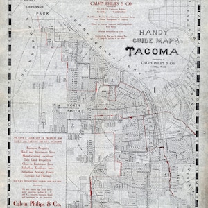 Kaart van Tacoma Washington uit 1910
