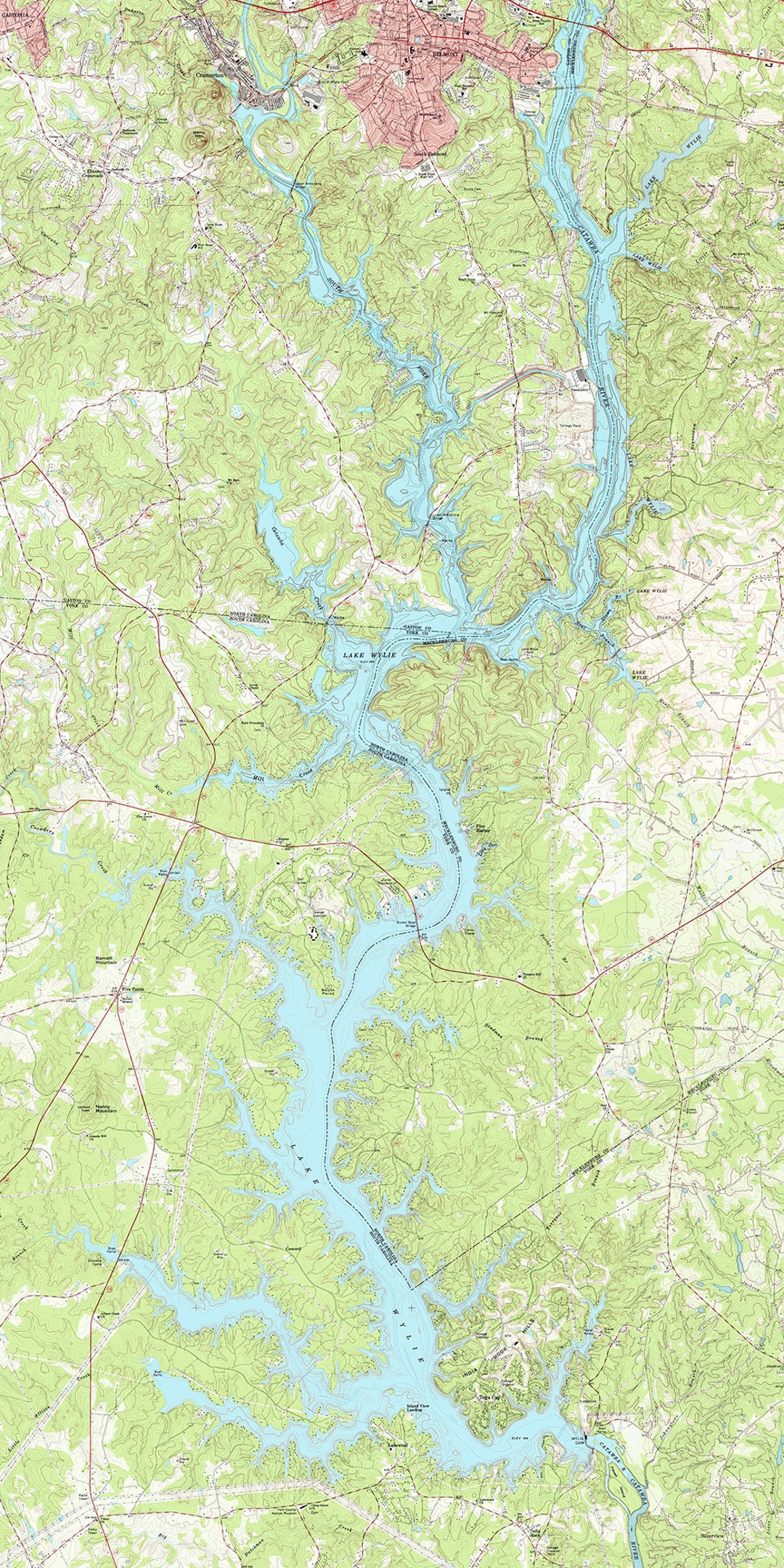 1973 Map of Lake Wylie South Carolina Etsy