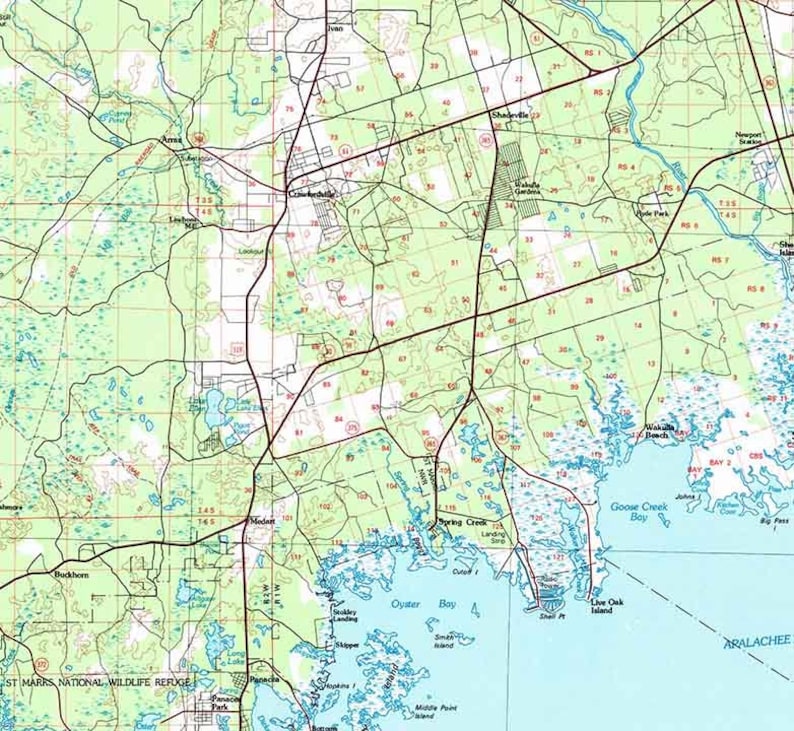 1979 Topo Map of Tallahassee Florida Quadrangle Etsy